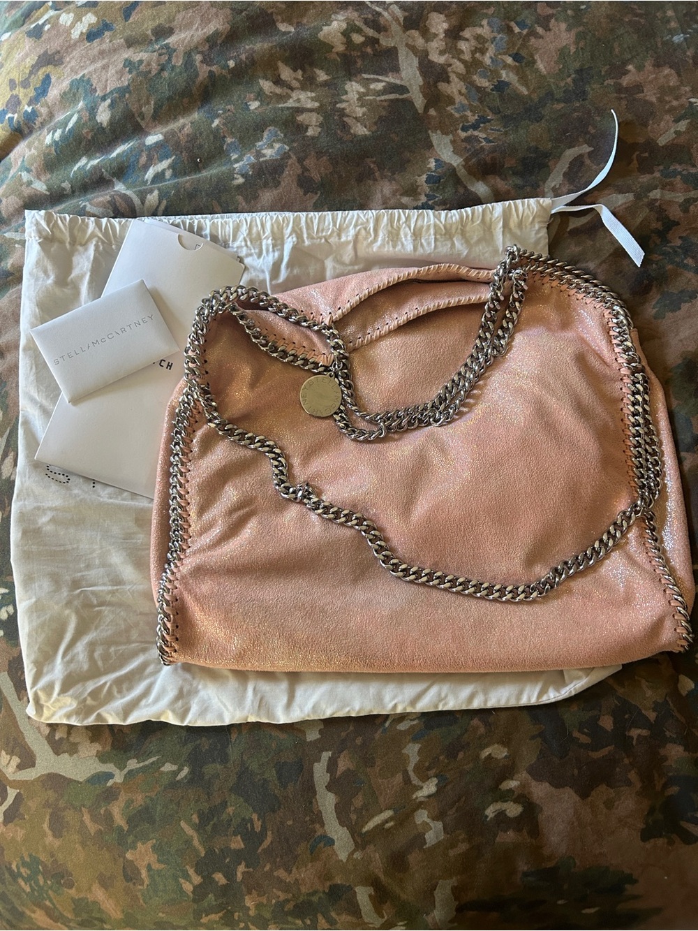 Stella McCartney Pink Holographic Falabella Fold Over Tote
